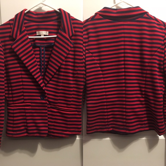 XS Kenar striped blazer red & blue so comfortable - Picture 1 of 6
